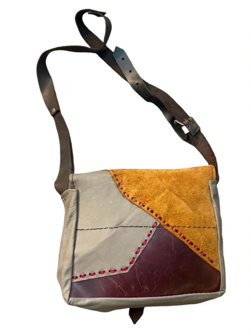 Unique multi color leather bag